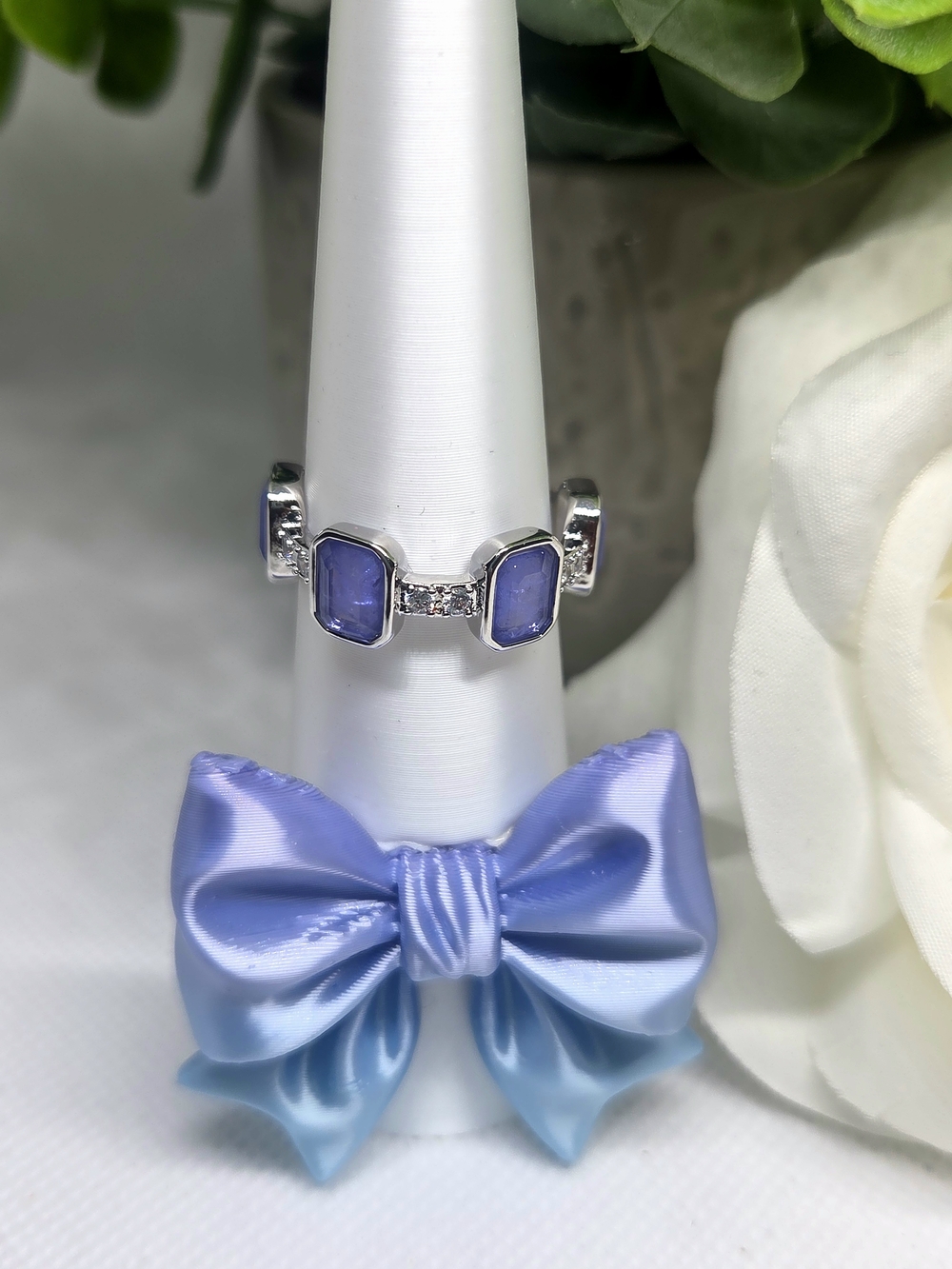 BP Lavender Flourite CZ Accents On Rhodium Plating